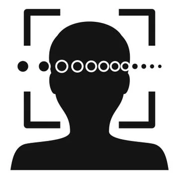 Loading face recognition icon, simple style 스톡 일러스트