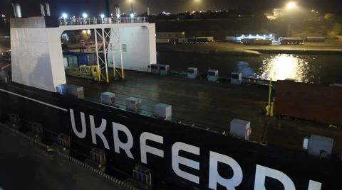 Loading the ferry in the port Stock Footage 43167407