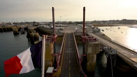 Loading the ferry at St Malo Stock Footage 81902652