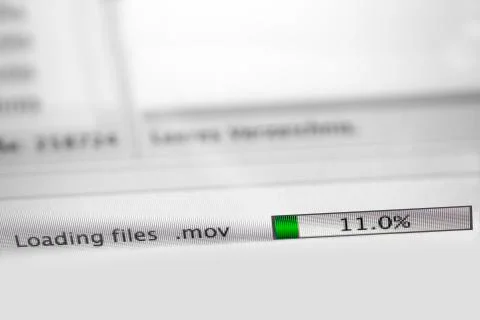 Loading files on a computer, closeup Stock Photos