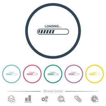Loading flat color icons in round outlines イラスト素材