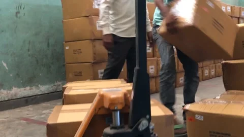 Loading floor trolley Stock Footage 158439379