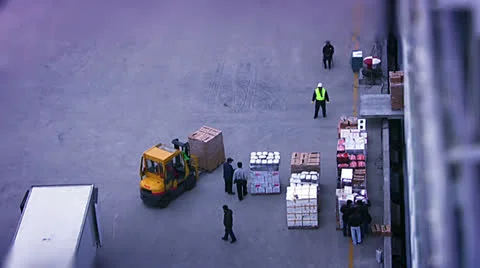 Loading food aboard the ship Stock Footage 24336923