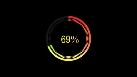 Loading futuristic circle ring orb bar animation on black screen. Loading dow Stockbeeldmateriaal 88912372