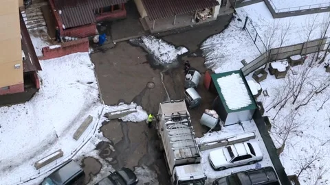 Loading garbage and waste Stock Footage 100180971