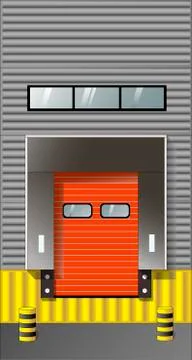 Loading gate of a modern logistics center. Stock Illustration