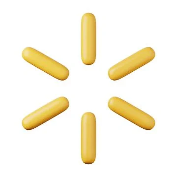 Loading glare yellow star high quality 3D render illustration icon. Stock Illustration