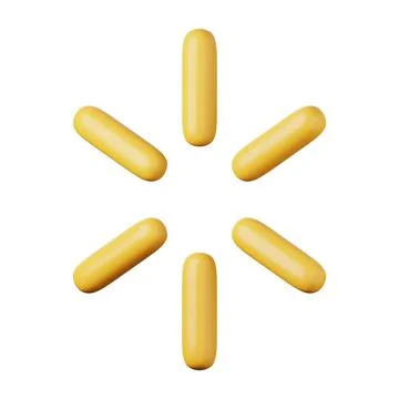 Loading glare yellow star high quality 3D render illustration icon. Stock Illustration