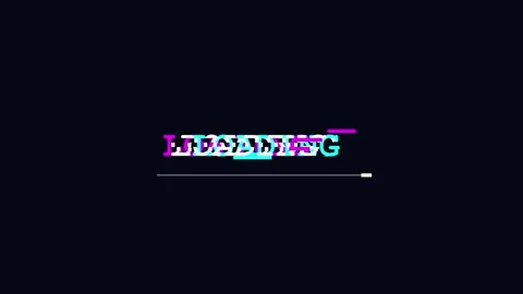 Loading glitch animation with digital signal interference and buffering Stock Footage 345655635