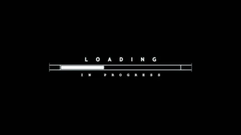 Loading glitch Digital loading bar with in progress text on black Stock Footage 340253139