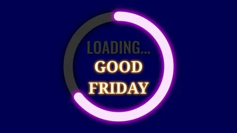 Loading good friday sign in bright neon light 스톡 일러스트