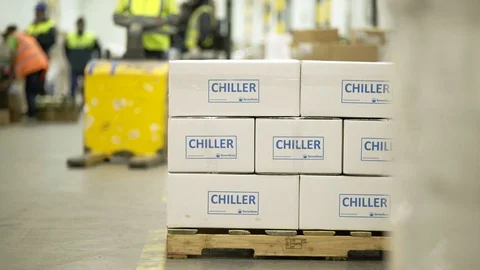 Loading Of Goods On A Forklift 스톡 동영상 123019588