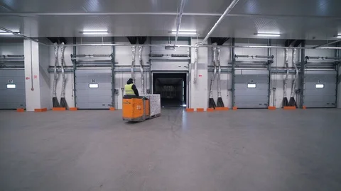 Loading goods into a truck Stock Footage 121176965