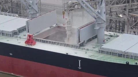 Loading Grain on a Ship Stock Footage 166549340