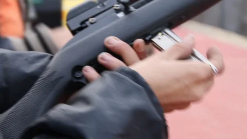 Loading the gun Stock Footage 113913029