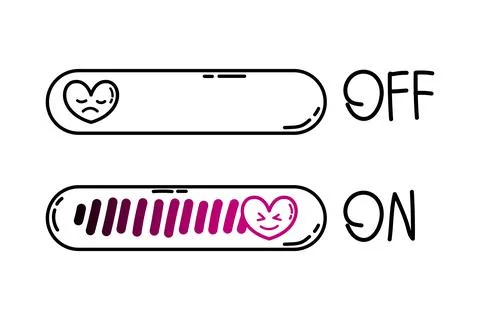 Loading hand draw love loading off on Stock Illustration