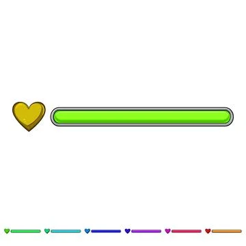Loading health bar cartoon vector graphic Illustrazione stock
