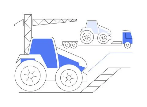 Loading heavy equipment abstract concept vector illustration. Illustrazione stock