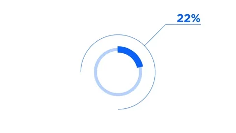 Loading icon 75% round chart circle animation isolated on black background Video stock 321011997