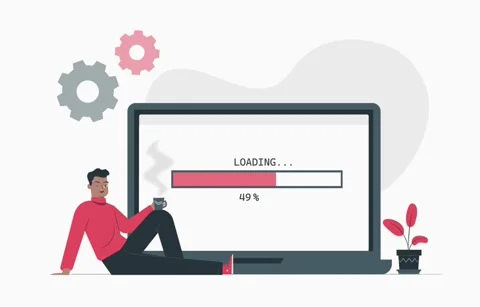 Loading icon and boy Stock Footage 263040279