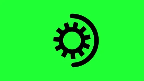 Loading icon and gear icon animation green screen. Stock Footage 336977615