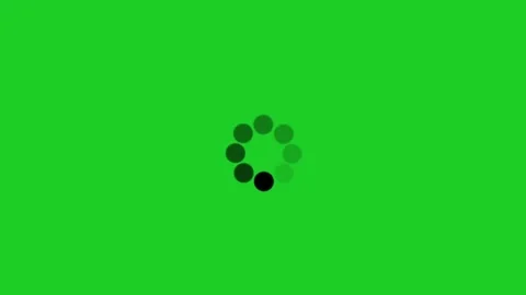 Loading icon animation with black dots rotating on green screen background loop Stock Footage 329964813