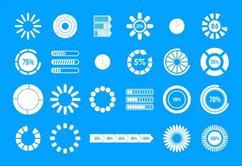 Loading icon blue set vector Stock Illustration