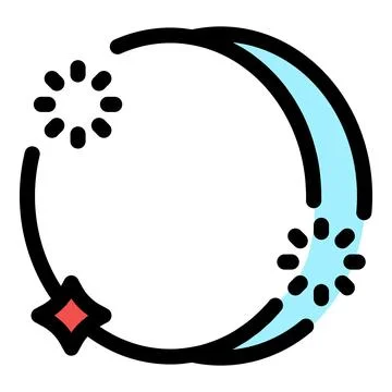 Loading icon with crescent moon, stars, and diamond shapes creating a circu.. Stock Illustration