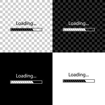 Loading icon isolated on black, white and transparent background. Progress bar Stock Illustration