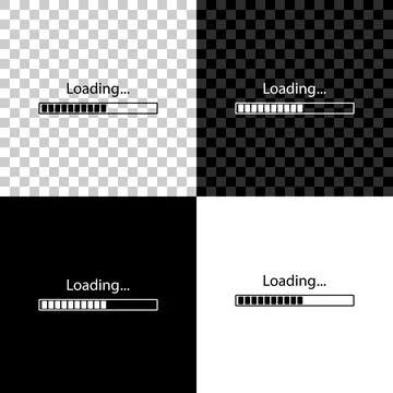 Loading icon isolated on black, white and transparent background. Progress bar Stock Illustration