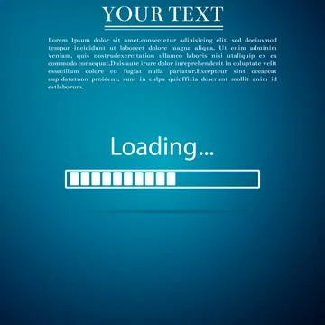 Loading icon isolated on blue background. Progress bar icon. Flat design. Vector Stock Illustration