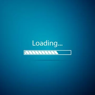 Loading icon isolated on blue background. Progress bar icon. Flat design. Vector Stock Illustration