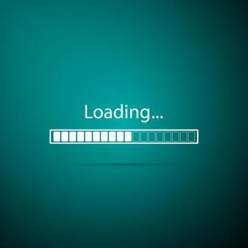 Loading icon isolated on green background. Progress bar icon. Flat design Ilustración de archivo