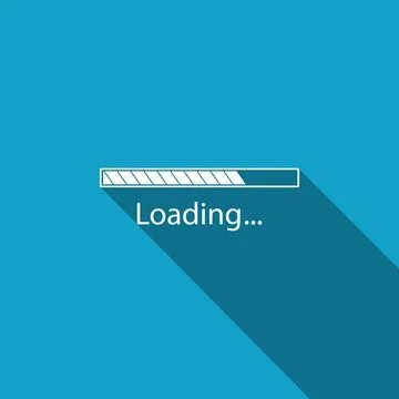 Loading icon isolated with long shadow. Progress bar icon. Flat design. Vector Stock Illustration