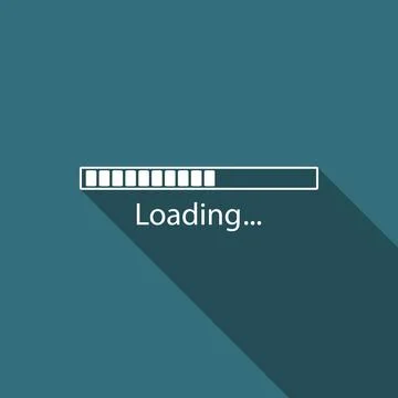 Loading icon isolated with long shadow. Progress bar icon. Flat design. Vector Stock Illustration