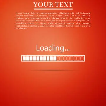 Loading icon isolated on orange background. Progress bar icon. Flat design Stock Illustration