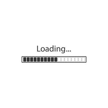 Loading icon isolated. Progress bar icon. Flat design. Vector Illustration Illustrazione stock
