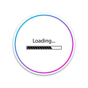 Loading icon isolated on white background. Progress bar icon. Circle white Stock Illustration