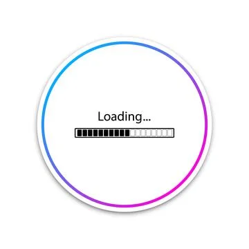 Loading icon isolated on white background. Progress bar icon. Circle white Illustrazione stock