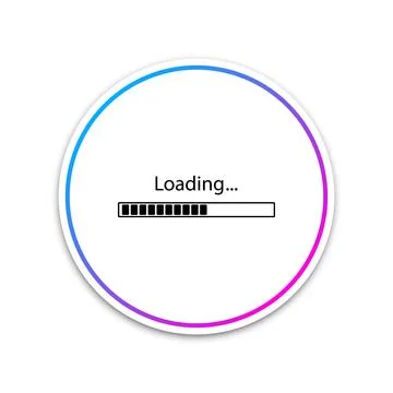 Loading icon isolated on white background. Progress bar icon. Circle white Illustrazione stock