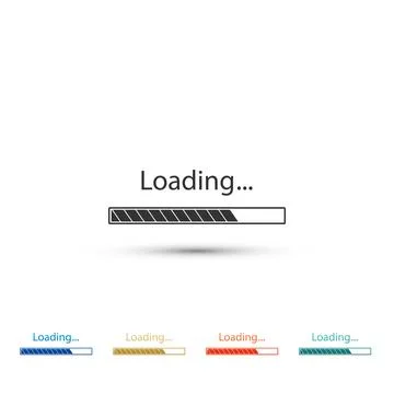 Loading icon isolated on white background. Progress bar icon. Set elements in Illustrazione stock