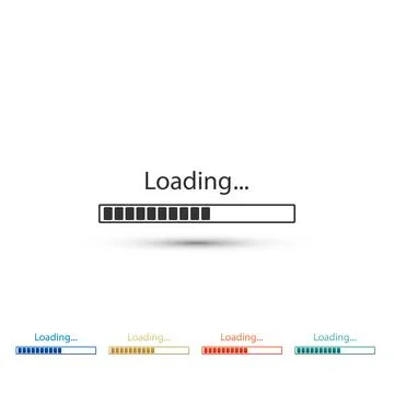 Loading icon isolated on white background. Progress bar icon. Set elements in Stock Illustration