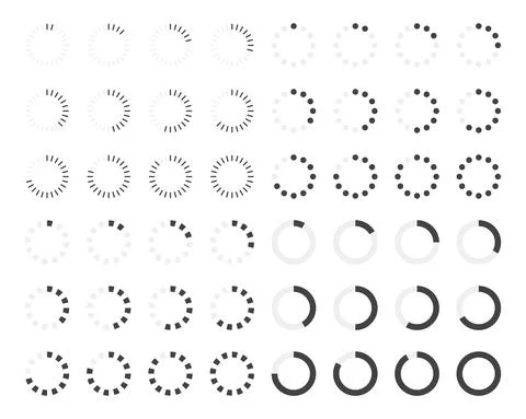 Loading icon. Load set. Upload icons. Loading bar. Loader set. - vector Illustrazione stock