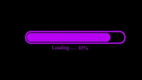 Loading icon loading bar and percentage Futuristic progress loading bar icon Stock Illustration
