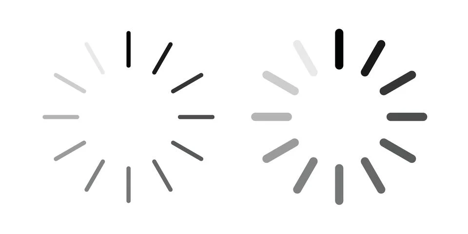 Loading icon logo. Outline style icons with flat versions Stock Illustration