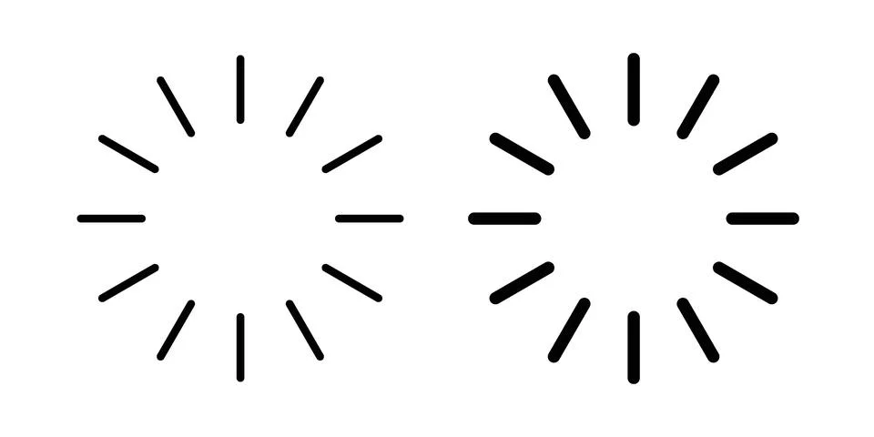 Loading icon. Outline, flat icons Illustrazione stock