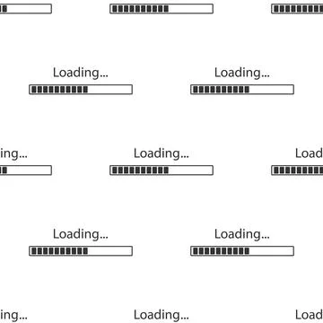 Loading icon seamless pattern on white background. Progress bar icon. Flat Stock Illustration