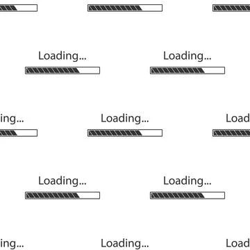 Loading icon seamless pattern on white background. Progress bar icon. Flat Illustrazione stock