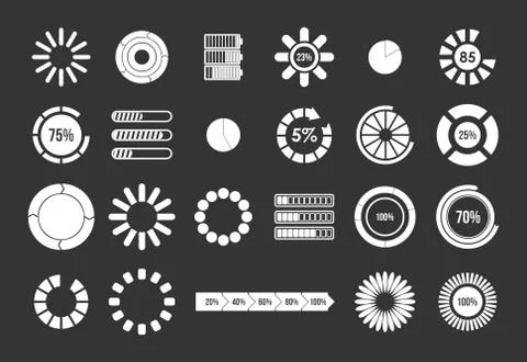 Loading icon set grey vector Stock Illustration