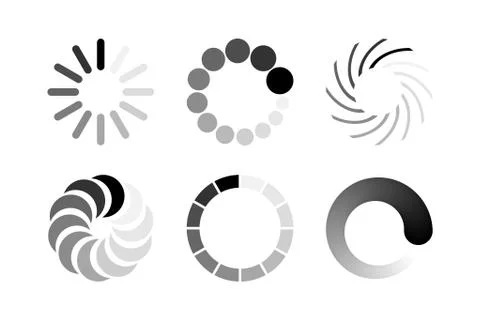 Loading icon set on isolated on white background. Vector design elements. イラスト素材